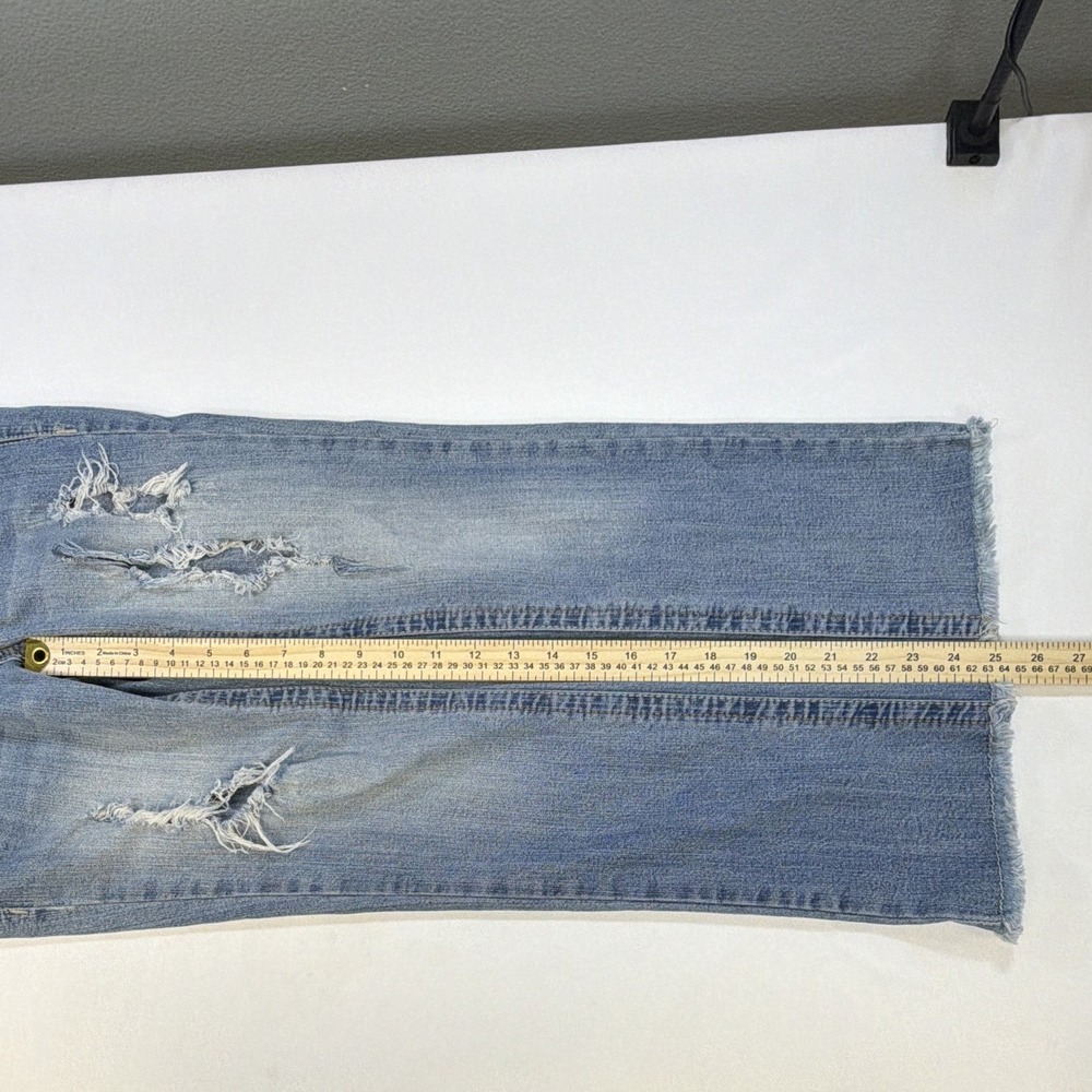 Rue21 Juniors Blue Distressed Cropped Jeans Size 21 Medium Wash Denim - Picture 6 of 12